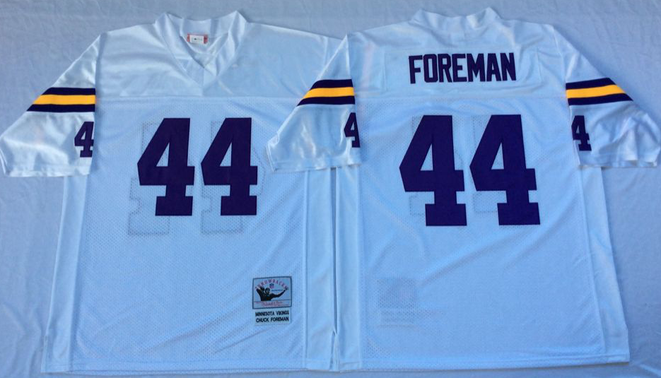 Men NFL Minnesota Vikings #44 Foreman purple white Mitchell Ness jerseys